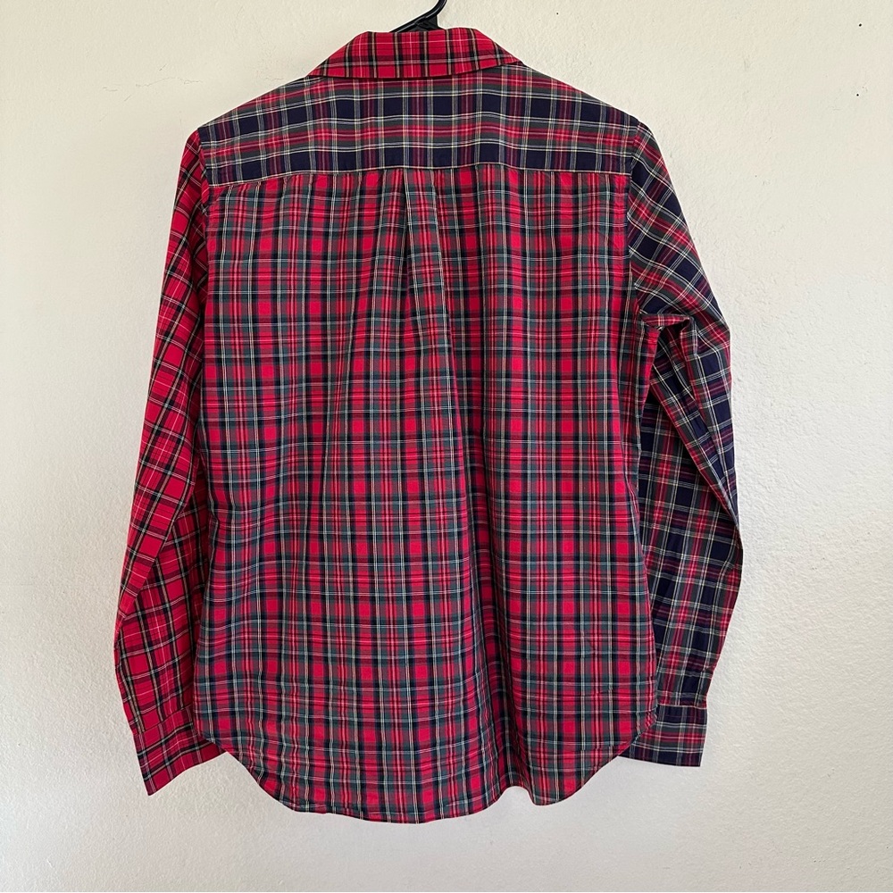 Authentic Comme des Garcons Girl Red Tartan Round Collar Shirt, M - Picture 2 of 10